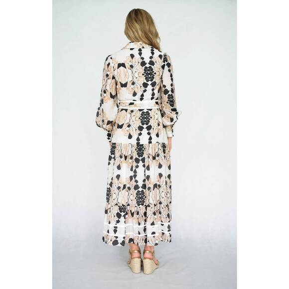 NEW STELLINO eloise midi dress in beige - Picture 2 of 5